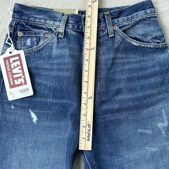 Levis Women’s 26 701 LVC 1950 Selvedge Jean High Waist Patchwork Big E Denim - Picture 12 of 14